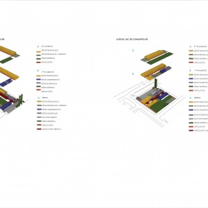 Distribuição do programa de necessidades no Lote 01 e 02. (Ar:Co – Arquitetura Cooperativa).