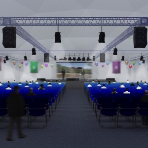 Tenda bolha, espaço destinado a realização de eventos para 600 pessoas. (Ar:Co – Arquitetura Cooperativa).