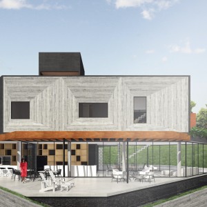 Vista Lateral 2. (Ar:Co – Arquitetura Cooperativa).
