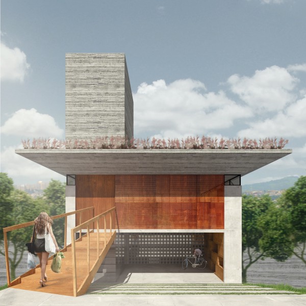 Acesso principal / fachada. (Ar:Co – Arquitetura Cooperativa).