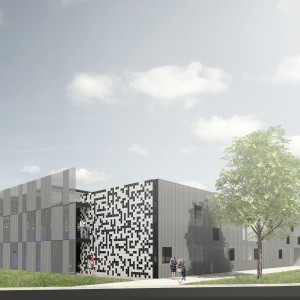 As fachadas externas receberão proteção de telhas perfuradas (modelo trapezoidal) que terá a função de proteção térmica das salas criando um colchão de ar (sistema respirante), e azulejos 15x15cm preto e branco em locais determinados para painéis artísticos, fazendo uma referência aos painéis de azulejos de Athos Bulcão que “realçaram” a arquitetura moderna de Brasília. (Ar:Co – Arquitetura Cooperativa).