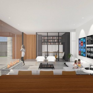 Proposta 2: Sala de Estar / Lareira. (Ar:Co – Arquitetura Cooperativa).