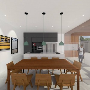 Proposta 2: Sala de Jantar / Cozinha. (Ar:Co – Arquitetura Cooperativa).