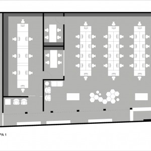 Planta Baixa 1º Piso – Etapa 1. (Ar:Co – Arquitetura Cooperativa).