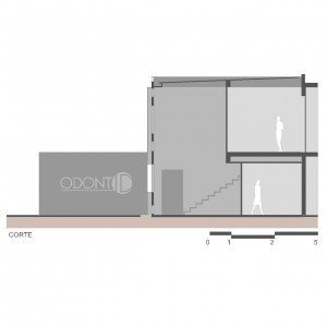 Opção 2: Corte da área proposta e o detalhe do brise vegetal proposto. (Ar:Co – Arquitetura Cooperativa).