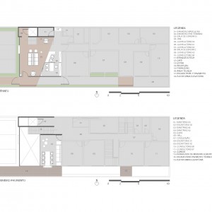 Opção 2: Plantas do pavimento térreo e superior. (Ar:Co – Arquitetura Cooperativa).