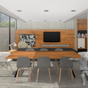 Sala de Jantar / Home Theater. (Ar:Co – Arquitetura Cooperativa).