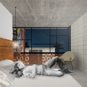 Suíte. (Ar:Co – Arquitetura Cooperativa).