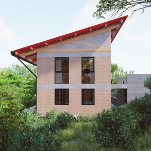 Vista da fachada lateral esquerda. (Ar:Co – Arquitetura Cooperativa),