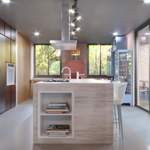 Vista da Cozinha. (Ar:Co – Arquitetura Cooperativa),