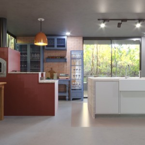 Vista da Cozinha. (Ar:Co – Arquitetura Cooperativa),