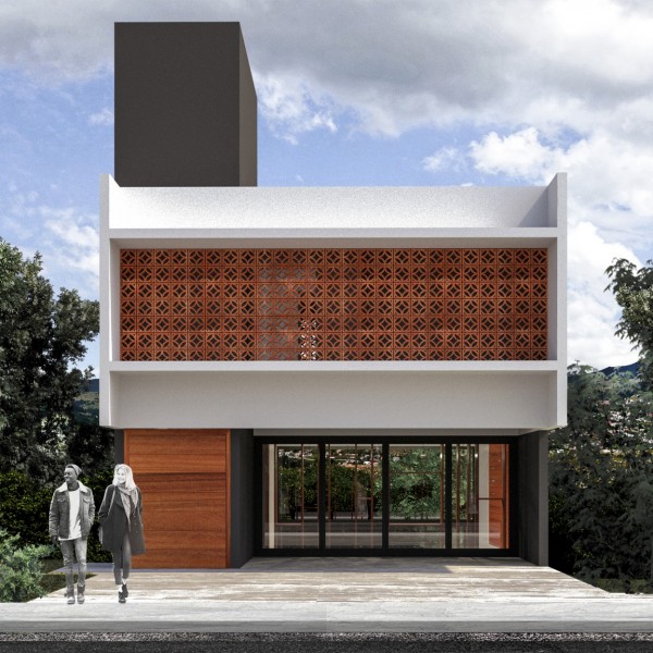 Vista Frontal. (Ar:Co – Arquitetura Cooperativa).