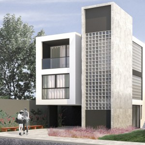 Fachada Lateral Direita. (Ar:Co – Arquitetura Cooperativa).