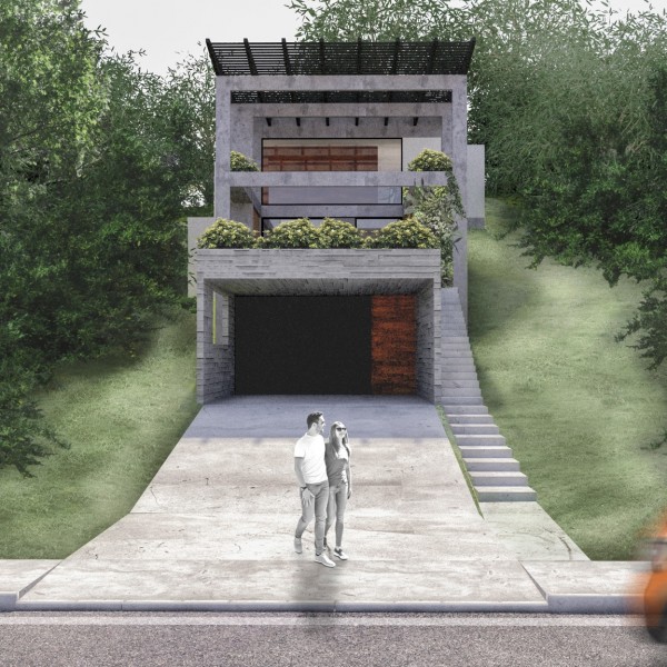 Vista da fachada frontal. (Ar:Co – Arquitetura Cooperativa).