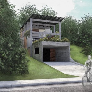 Vista da frente da fachada lateral esquerda. (Ar:Co – Arquitetura Cooperativa).