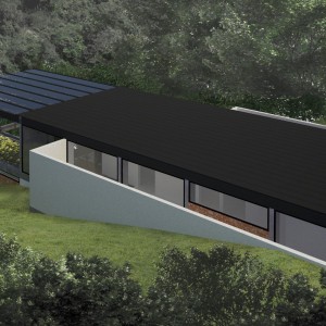 Vista dos fundos da fachada lateral direita. (Ar:Co – Arquitetura Cooperativa).