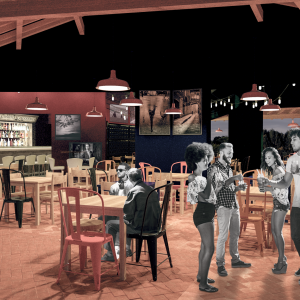 Vista do Salão 1. (Ar:Co-Arquitetura Cooperativa).