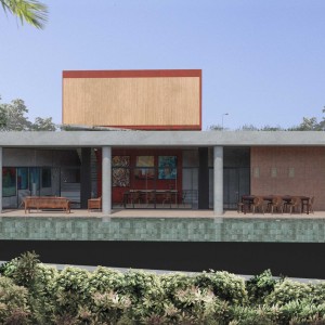 Fachada Posterior Diurna. (Ar:Co – Arquitetura Cooperativa).