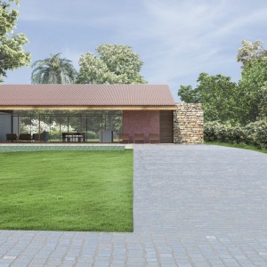 Acesso a Casa de Hóspedes. (Ar:Co – Arquitetura Cooperativa).