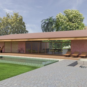 Vista da Casa de Hóspedes. (Ar:Co – Arquitetura Cooperativa).