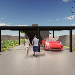 Vista Frontal da Casa. (Ar:Co – Arquitetura Cooperativa).