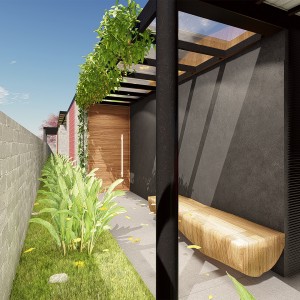 Vista Lateral da Casa. (Ar:Co – Arquitetura Cooperativa).