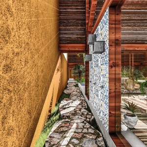 Vista de um dos corredores de acesso a Área Intima da casa. (Ar:Co – Arquitetura Cooperativa).