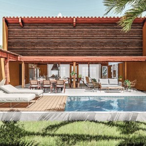 Vita da Àrea Externa para a Área Social. (Ar:Co – Arquitetura Cooperativa).