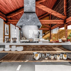 Vista da Cozinha para a Sala de Jantar. (Ar:Co – Arquitetura Cooperativa).