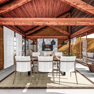 Vista da Sala de Jantar. (Ar:Co – Arquitetura Cooperativa).