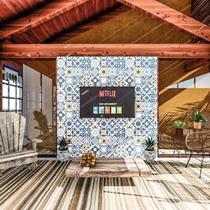 Vista do painel da Sala de Estar. (Ar:Co – Arquitetura Cooperativa).