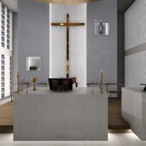 Vista do altar. (Ar:Co – Arquitetura Cooperativa).