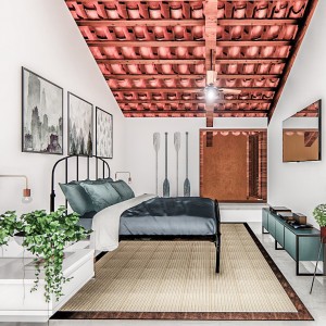 Vista da Suíte. (Ar:Co – Arquitetura Cooperativa).