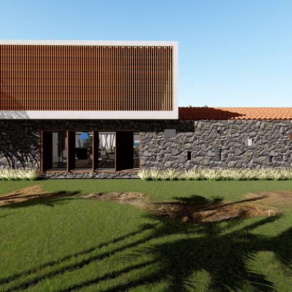 Fachada Nordeste. (Ar:Co – Arquitetura Cooperativa).