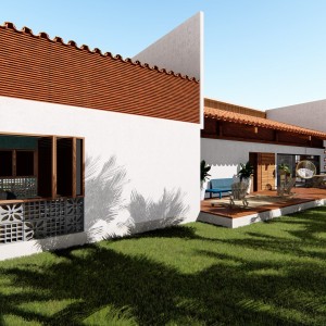 Vista da pavilhão de hóspedes. (Ar:Co – Arquitetura Cooperativa).