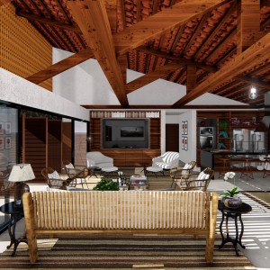 Vista da Sala de Estar. (Ar:Co – Arquitetura Cooperativa).