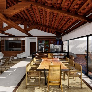 Vista da Sala de Jantar. (Ar:Co – Arquitetura Cooperativa).