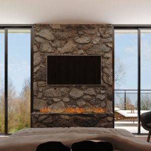 Lareira Suíte Principal. (Ar:Co – Arquitetura Cooperativa).