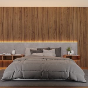 Suíte Principal. (Ar:Co – Arquitetura Cooperativa).