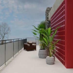 Varanda dos Quartos. (Ar:Co – Arquitetura Cooperativa).