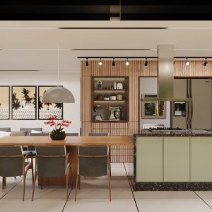 Vista da cozinha / sala de jantar. (Ar:Co – Arquitetura Cooperativa).