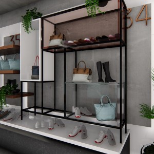 Vista da área de exposição do interior da loja. (Ar:Co – Arquitetura Cooperativa).