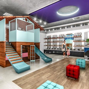 Vista da área kids. (Ar:Co – Arquitetura Cooperativa).