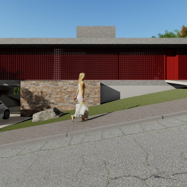 Fachada Frontal. (Ar:Co – Arquitetura Cooperativa).