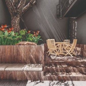 Vista da Área de Estar / Atendimento Externo. (Ar:Co-Arquitetura Cooperativa).