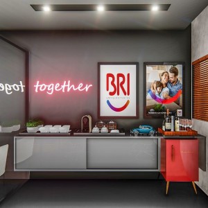 Vista da Sala de Atendimento / Reuniões. (Ar:Co-Arquitetura Cooperativa).