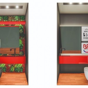 Vista dos modelos de Lavabos. (Ar:Co-Arquitetura Cooperativa).