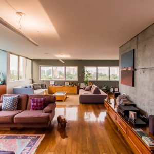 Vista da Sala de Estar. (Ar:Co- Arquitetura Cooperativa).