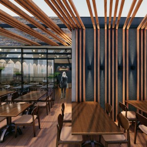 Área Externa do Pavimento Superior. (Ar:Co – Arquitetura Cooperativa).