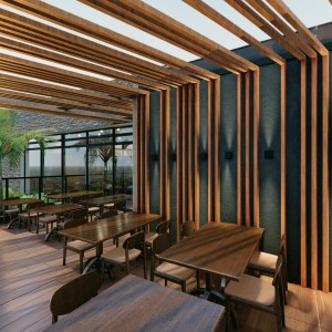 Área Externa do Pavimento Superior. (Ar:Co – Arquitetura Cooperativa).